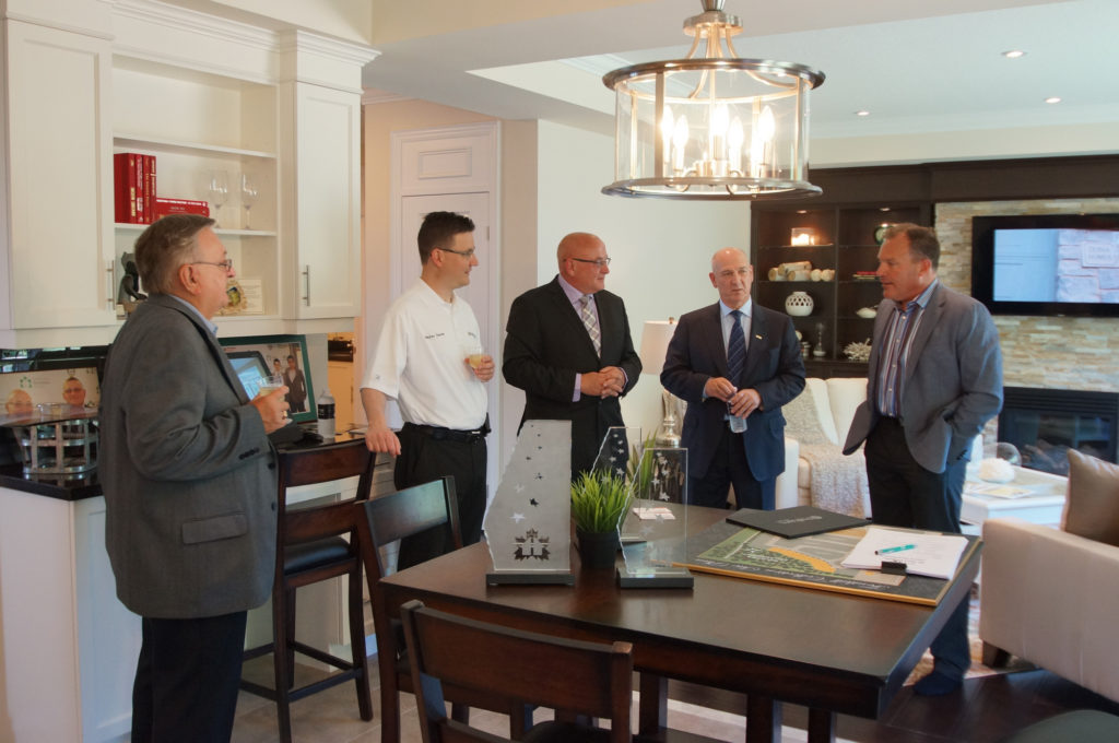 meeting with the mayor of Pellham about our luxurious fonthill model home